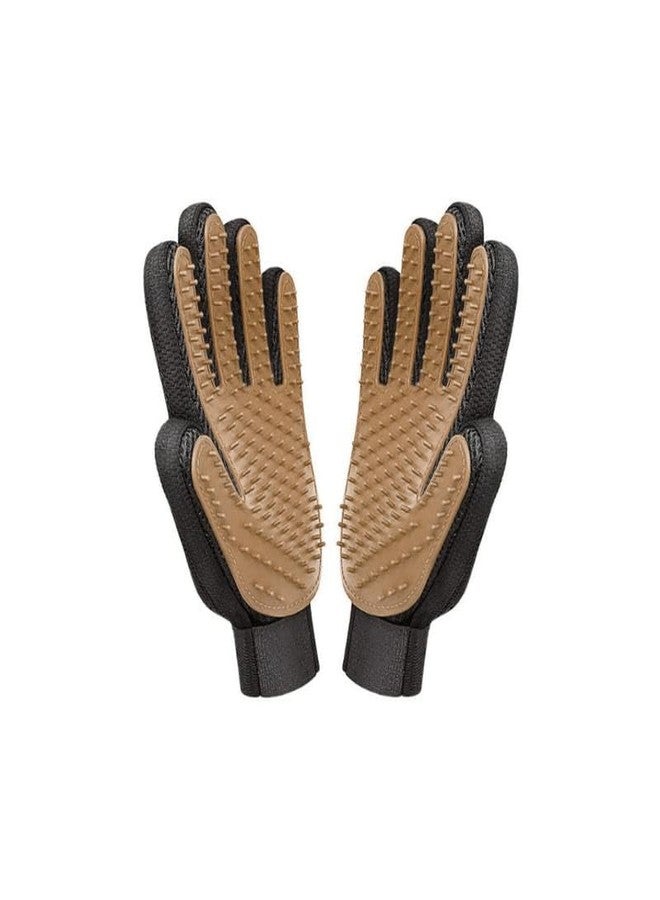 Misu Pet Glove Brush (Single) - Soft Silicone Grooming Glove for Dogs & Cats - Easy Hair Removal, Bathing & Massaging - Comfortable Fit for Pet Cleaning Brown - Image 1